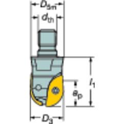 R216-20T10 Coromant Ball Nose Endmill Exchangeable Head - USA Tool & Supply