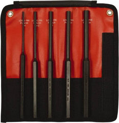 Mayhew - 5 Piece, 1/8 to 3/8", Pin Punch Set - Hex Shank, Steel, Comes in Kit Bag - USA Tool & Supply