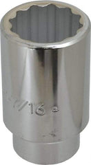 Proto - 1-7/16", 1/2" Drive, Deep Hand Socket - 12 Points, 3-1/2" OAL, Chrome Finish - USA Tool & Supply