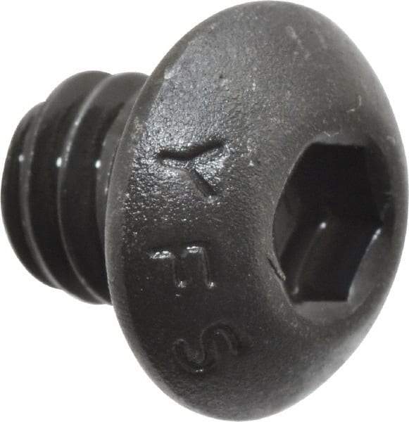 Value Collection - 1/4-20 UNC Hex Socket Drive, Button Screw - Alloy Steel, Black Oxide Finish, Fully Threaded, 1/4" Length Under Head - USA Tool & Supply