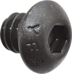 Value Collection - 1/4-20 UNC Hex Socket Drive, Button Screw - Alloy Steel, Black Oxide Finish, Fully Threaded, 1/4" Length Under Head - USA Tool & Supply