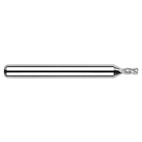 Miniature End Mills - Stub & Standard - 0.0250″ Cutter Diameter × 0.0050″ Radius × 0.0380″ Length of Cut Carbide Corner Radius End Mill, 4 Flutes - Exact Industrial Supply
