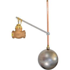 Control Devices - 1" Pipe, Brass & Bronze, Globe Pattern-Single Seat, Mechanical Float Valve - 100 psi, FIP x FIP End Connections - USA Tool & Supply