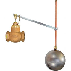 Control Devices - 2" Pipe, Brass & Bronze, Globe Pattern-Single Seat, Mechanical Float Valve - 75 psi, FIP x FIP End Connections - USA Tool & Supply