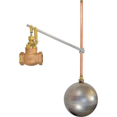Control Devices - 1" Pipe, Brass & Bronze, Globe Pattern-Single Seat, Mechanical Float Valve - 100 psi, FIP x FIP End Connections - USA Tool & Supply