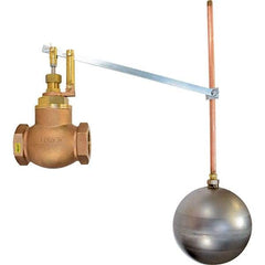 Control Devices - 2" Pipe, Brass & Bronze, Globe Pattern-Single Seat, Mechanical Float Valve - 75 psi, FIP x FIP End Connections - USA Tool & Supply