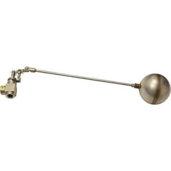 Control Devices - 1" Pipe, Stainless Steel, Angle Pattern-Double Seat, Mechanical Float Valve - 100 psi, FIP End Connections - USA Tool & Supply