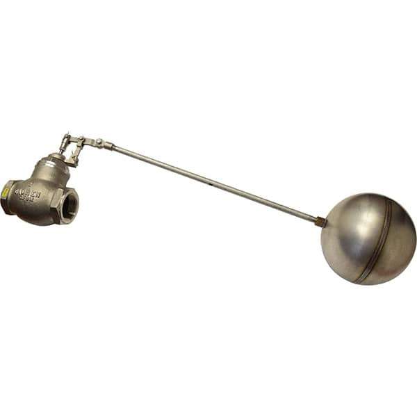 Control Devices - 1-1/2" Pipe, Stainless Steel, Globe Pattern-Double Seat, Mechanical Float Valve - 100 psi, FIP End Connections - USA Tool & Supply