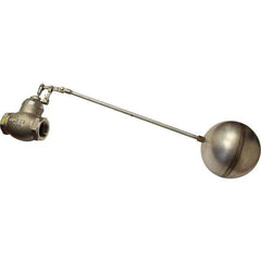Control Devices - 1-1/2" Pipe, Stainless Steel, Globe Pattern-Double Seat, Mechanical Float Valve - 100 psi, FIP End Connections - USA Tool & Supply