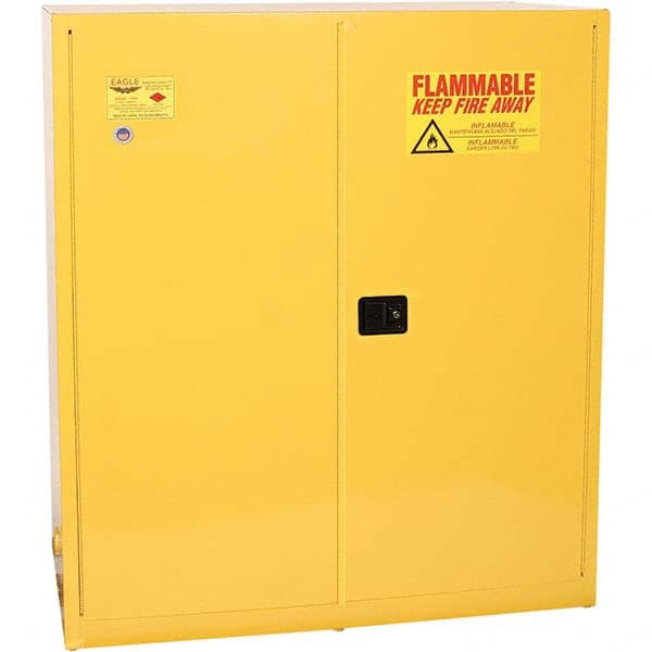 Eagle - Safety Cabinets Hazardous Chemical Type: Flammable and Combustible Liquids Color: Yellow - USA Tool & Supply
