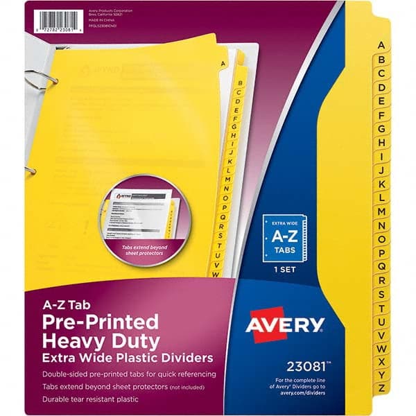 AVERY - Tabs, Indexes & Dividers Indexes & Divider Type: Preprinted Tab Dividers Size: 8 1/2 x 11 - USA Tool & Supply