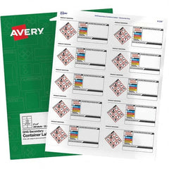 AVERY - Pack of (250), 2" x 4" White Paper ID Labels - USA Tool & Supply