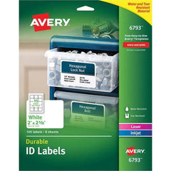 AVERY - Pack of (120), 2" x 2-5/8" White Paper Multipurpose Labels - USA Tool & Supply