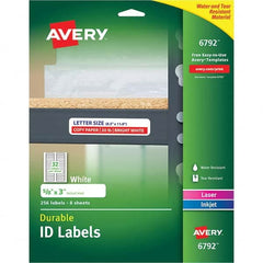 AVERY - Pack of (256), 5/8" x 3" White Paper Multipurpose Labels - USA Tool & Supply