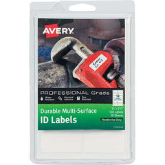 AVERY - Pack of (120), 3/4" x 1-3/4" White Paper Durable Square Labels - USA Tool & Supply