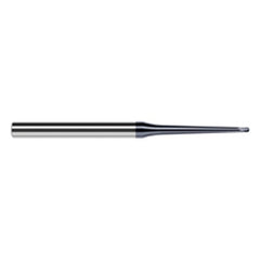 3/64″ Dia. × 1/4″ Shank × 0.038″ DOC × 3″ OAL, Carbide AlTiN, 2 Flute, Ballnose End Mill - Exact Industrial Supply