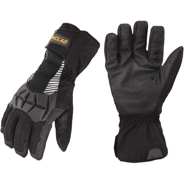 ironCLAD - Size L (9) Synthetic Leather Work Gloves - For Cold Weather, Uncoated, Gauntlet Cuff, Full Fingered, Black, Paired - USA Tool & Supply