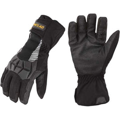 ironCLAD - Size L (9) Synthetic Leather Work Gloves - For Cold Weather, Uncoated, Gauntlet Cuff, Full Fingered, Black, Paired - USA Tool & Supply
