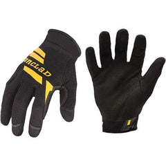 ironCLAD - Size L (9) Synthetic Leather Work Gloves - For Mechanic's & Lifting, Uncoated, Slip-On Cuff, Full Fingered, Black, Paired - USA Tool & Supply