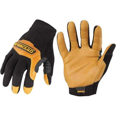 ironCLAD - Size XL (10) Goatskin Work Gloves - For Mechanic's & Lifting, Uncoated, Slip-On Cuff, Black, Paired - USA Tool & Supply