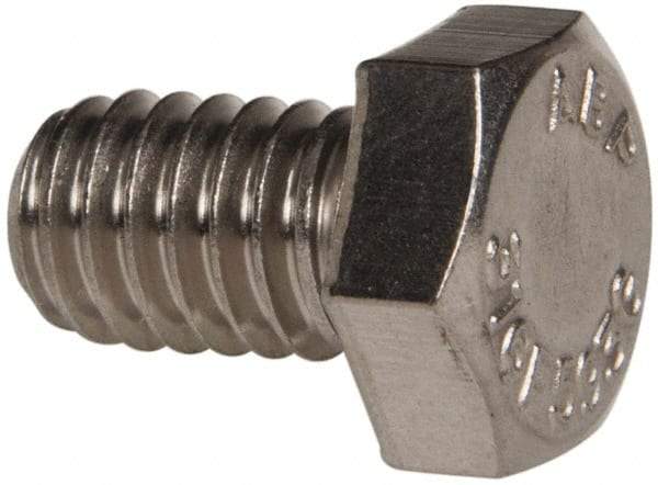 Value Collection - 5/16-18 UNC, 1/2" Length Under Head Hex Head Cap Screw - Fully Threaded, Grade 316 Stainless Steel, Uncoated, 1/2" Hex - USA Tool & Supply