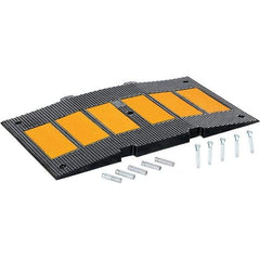 Vestil - 20-5/16" Long x 35-1/4" Wide x 2-7/16" High, Rubber Speed Hump - Yellow & Black - USA Tool & Supply