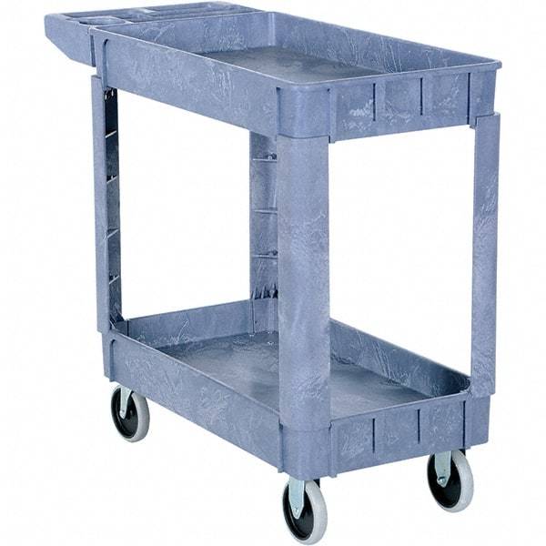 Vestil - 550 Lb Capacity, 17" Wide x 39-1/2" Long x 28" High Bin Cart - 2 Shelf, Plastic - USA Tool & Supply