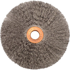 4″ Small Diameter Crimped Wire Wheel, .006″ Steel Fill, 1/2″ Arbor Hole - USA Tool & Supply