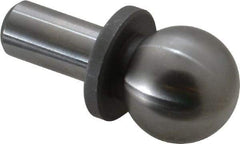 Jergens - 3/4" Ball Diam, 3/8" Shank Diam, Steel Inspection Tooling Ball - Slip-Fit Shank, 1-1/4" Ball Center to Shank Bottom, 1/2" Ball Center to Shoulder Bottom, with Shoulder - USA Tool & Supply