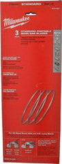 Milwaukee Tool - 3' 8-7/8" Long x 0.02" Thick, 10 to 14 Teeth per Inch, Portable Band Saw Blade - Bi-Metal Blade, High Speed Steel Teeth, Toothed Edge - USA Tool & Supply