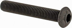 Value Collection - 1/4-28 UNF Hex Socket Drive, Button Screw - Alloy Steel, Black Oxide Finish, Fully Threaded, 1-1/2" Length Under Head - USA Tool & Supply