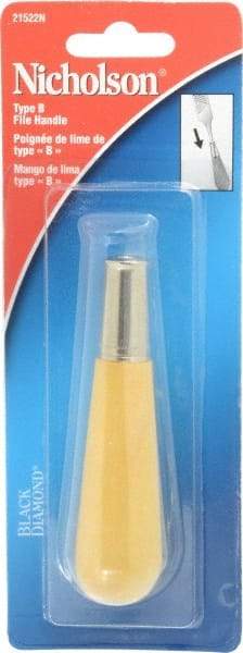 Nicholson - 4-1/8" Long x 1-1/16" Diam File Handle - For Use with 4, 6, 8 & 10" Files - USA Tool & Supply