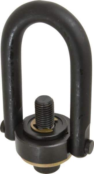 Jergens - 10,000 Lb Load Capacity Safety Engineered Center Pull Hoist Ring - 230 Ft/Lb Torque, 1-8 Thread, Alloy Steel - USA Tool & Supply