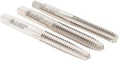 Union Butterfield - 1/4-20 UNC, 4 Flute, Bottoming, Plug & Taper, Bright Finish, High Speed Steel Tap Set - Right Hand Cut, 2-1/2" OAL, 1" Thread Length, 2B; 3B Class of Fit, Series 1500 - USA Tool & Supply