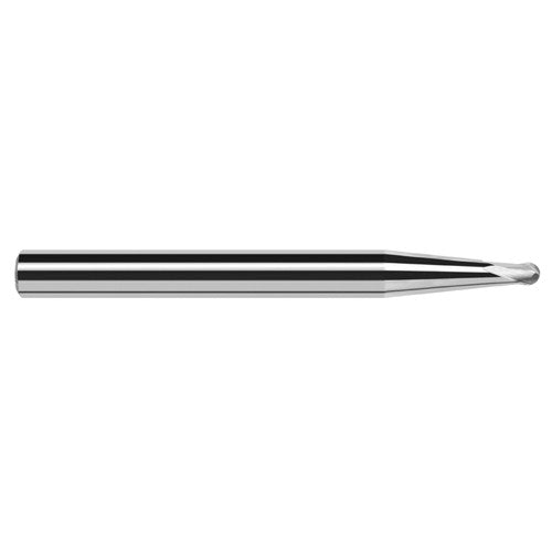 1/16″ Dia. × 3/16″ Shank × 0.05″ DOC × 2″ OAL, Carbide Uncoated, 2 Flute, Ballnose End Mill