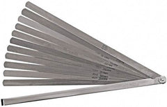 Proto - 12 Piece, 0.0015 to 0.02" Thick, Parallel Feeler Gage Set - 12" Leaf Length, 1/2" Wide, Steel - USA Tool & Supply