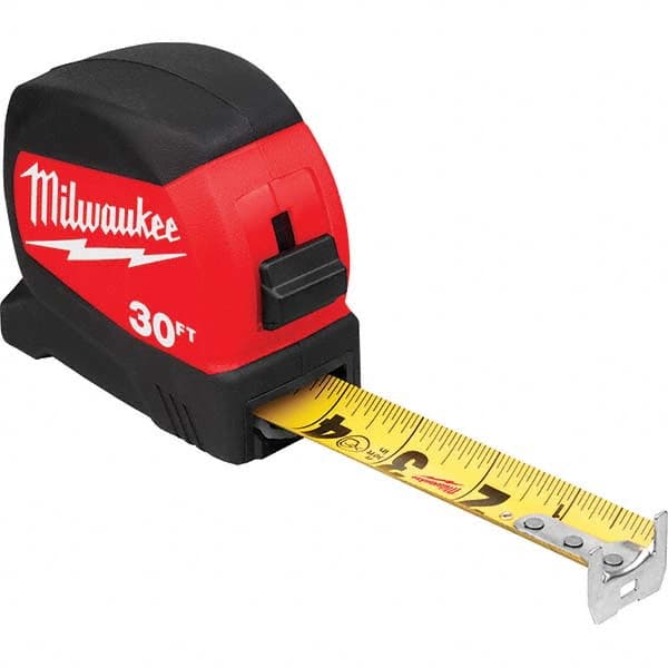 Milwaukee Tool - 30' x 1-3/16" Yellow/Black Blade Tape Measure - USA Tool & Supply