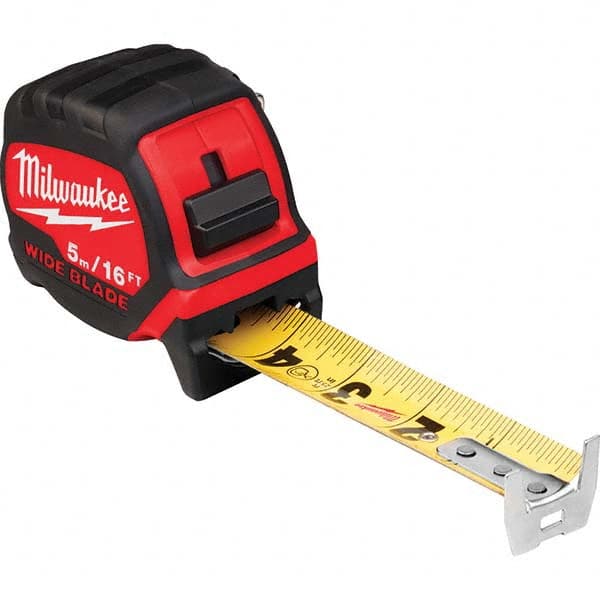 Milwaukee Tool - 16' x 1-5/16" Yellow/Black Blade Tape Measure - USA Tool & Supply