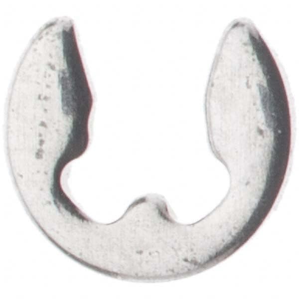 Rotor Clip - 3 to 4mm Shaft Diam, 2.3mm Groove Diam, Stainless Steel Metric External E Style Retaining Ring - USA Tool & Supply