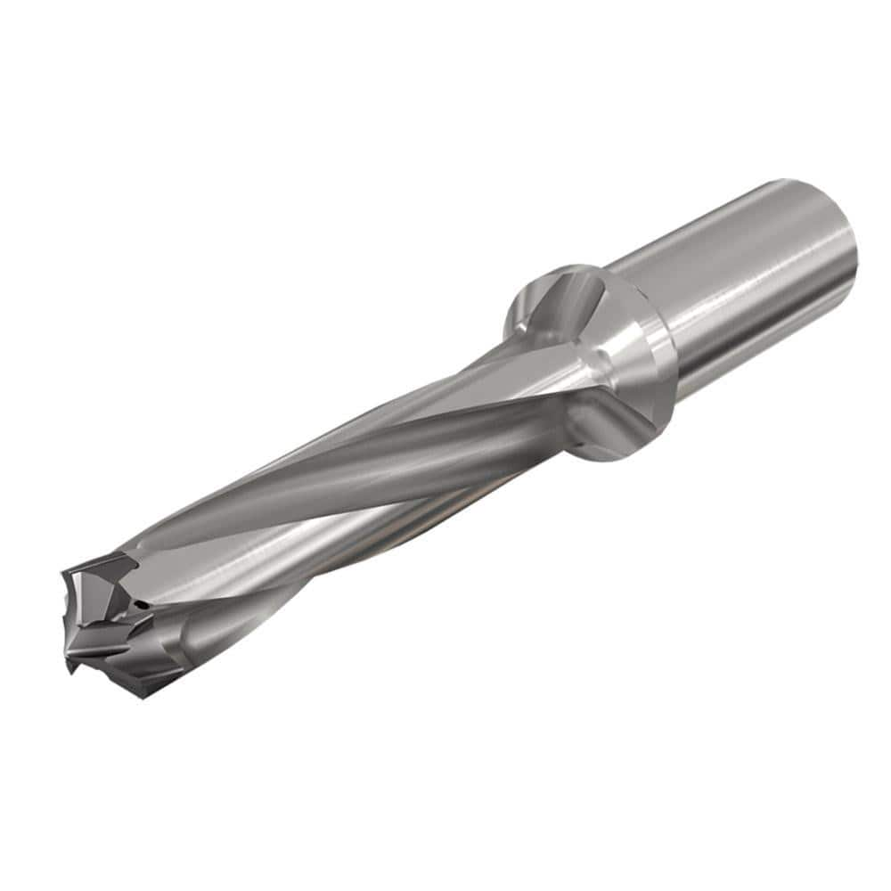 Replaceable Tip Drill: 0.63 to 0.665'' Drill Dia, 3.287″ Max Depth, 0.75'' Straight-Cylindrical Shank Uses H3P Inserts, 6.43″ OAL, Through Coolant