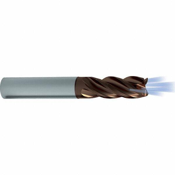 Guhring - 3/8", 4 Flute, Single End, Solid Carbide, Corner Chamfer End Mill - 2-1/2" OAL, 7/8 LOC, Right Hand Cut - USA Tool & Supply