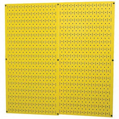 Wall Control - 32" Wide x 32" High Peg Board Storage Board - 2 Panels, Metal, Yellow - USA Tool & Supply
