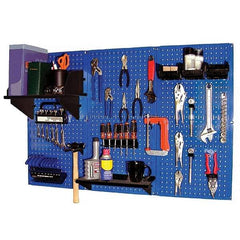 Wall Control - 48" Wide x 32" High Peg Board Kit - 3 Panels, Metal, Blue/Black - USA Tool & Supply