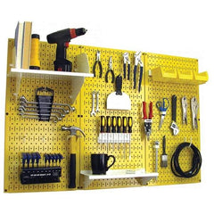 Wall Control - 48" Wide x 32" High Peg Board Kit - 3 Panels, Metal, Yellow/White - USA Tool & Supply