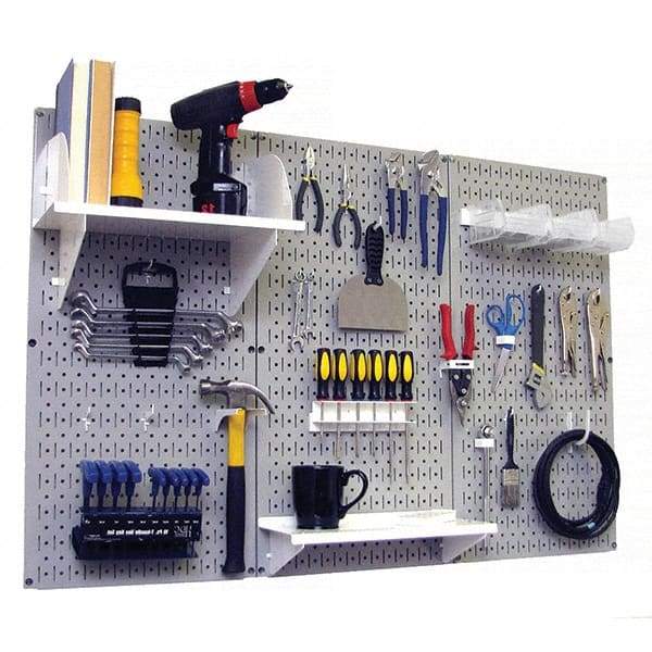 Wall Control - 48" Wide x 32" High Peg Board Kit - 3 Panels, Metal, Red/White - USA Tool & Supply