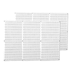 Wall Control - 96" Wide x 32" High Peg Board Storage Board - 6 Panels, Metal, White - USA Tool & Supply