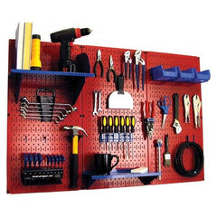 Wall Control - 48" Wide x 32" High Peg Board Kit - 3 Panels, Metal, Red/Blue - USA Tool & Supply