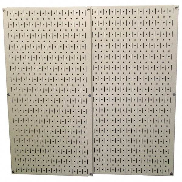 Wall Control - 32" Wide x 32" High Peg Board Storage Board - 2 Panels, Metal, Beige - USA Tool & Supply