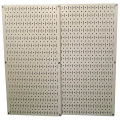Wall Control - 32" Wide x 32" High Peg Board Storage Board - 2 Panels, Metal, Beige - USA Tool & Supply