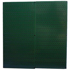 Wall Control - 32" Wide x 32" High Peg Board Storage Board - 2 Panels, Metal, Green - USA Tool & Supply